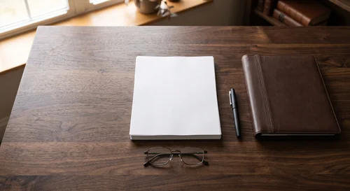 Organized attorney desk preparing case documents